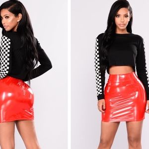 Red Leather Skirt